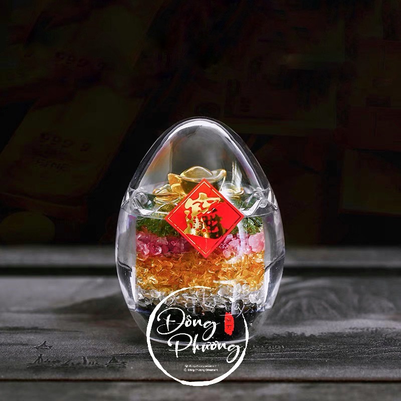 Hồ Lô Đá Ngũ Sắc - Trứng Đá Ngũ Sắc Tài Lộc Phong Thuỷ