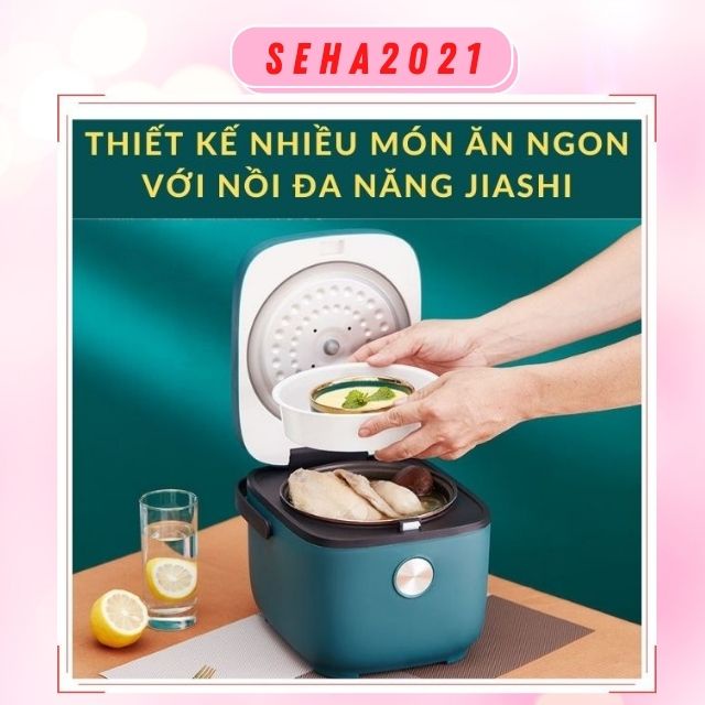 Nồi Cơm Điện Mini Đa Năng Jiashi cho 1- 4 người ăn Seha2021