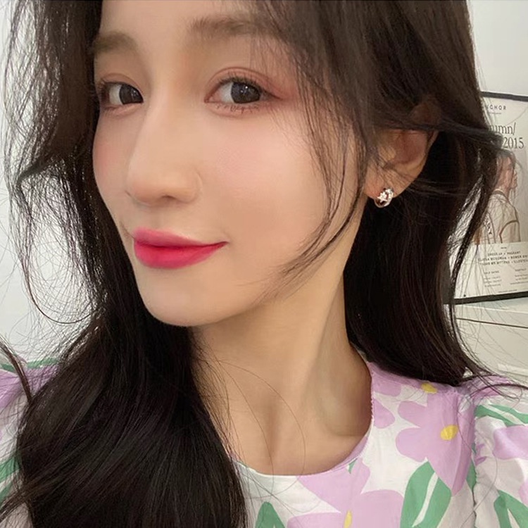 Bông Tai Hai Hàng Chữ C Đính Ngôi Sao Năm Cánh Thời Trang Hàn Quốc Cho Nữ