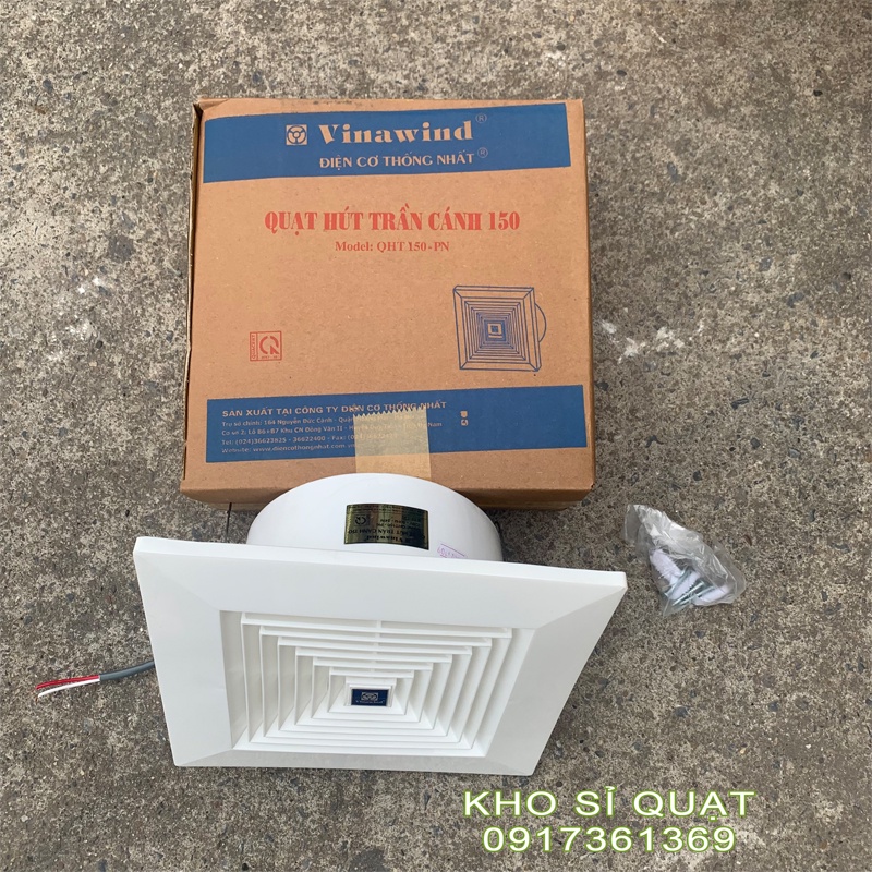 Quạt Hút Trần Vinawind QHT 150 (24W) FREESHIP Quạt Hút Âm Trần Nhà Vệ Sinh Hút 1 chiều