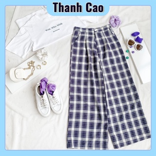 Quần Cullotes Kẻ Caro Khuy Giả