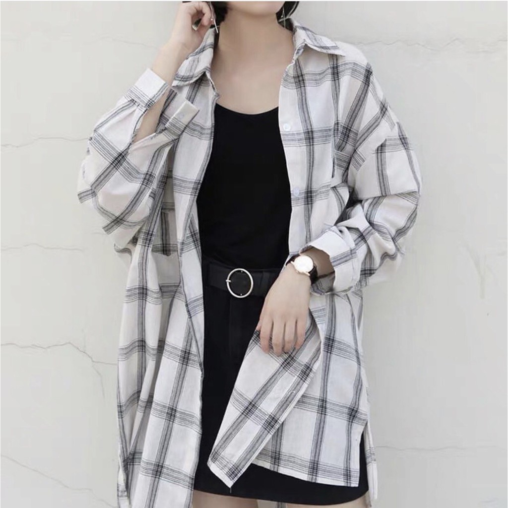 DUNEA Áo Somi CARO DÁNG DÀI FLANEL Unisex