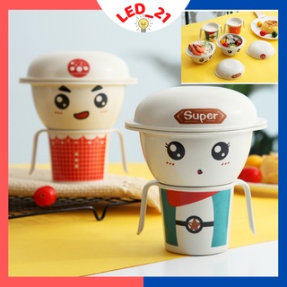 Bát ăn dặm cho bé Bát sợi tre hoạt hình cực xinh