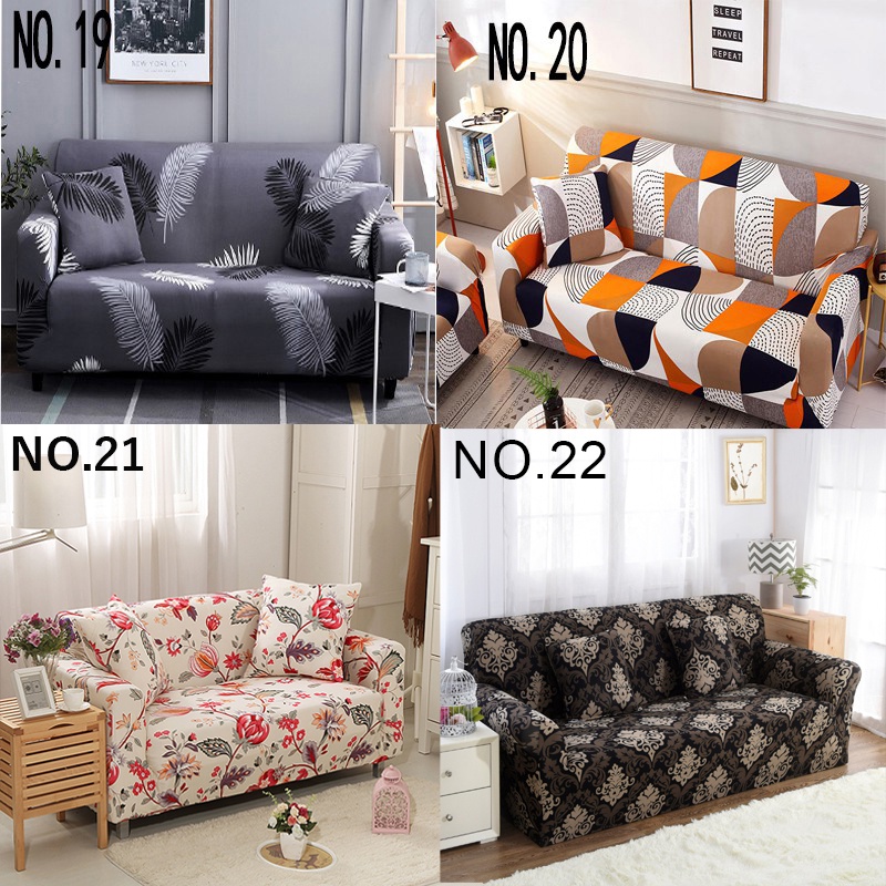 Vỏ bọc ghế sofa 1 / 2 / 3 / 4 chỗ ngồi màu trơn đàn hồi tiện dụng