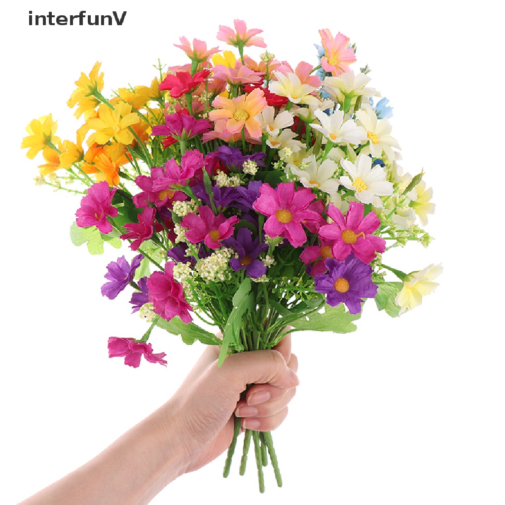 1 Bó 7 Nhánh 28 Hoa Cúc Nhân Tạo Trang Trí Tiệc Cưới