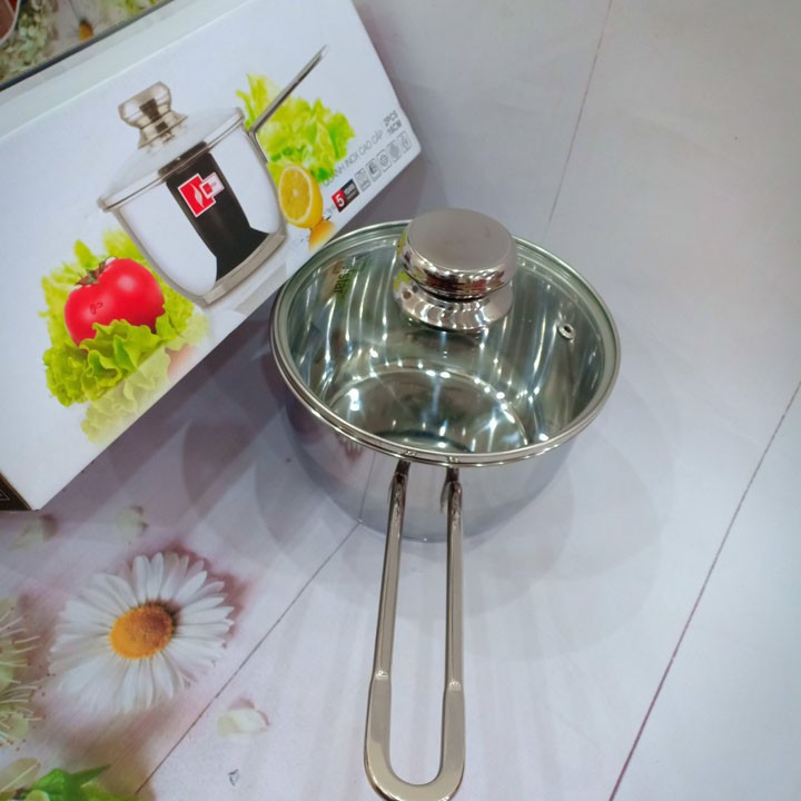 Quánh 3 đáy inox 430 Fivestar Standard nắp kính bếp từ FSQ16001 (16cm) TỐT CHO SƯC KHỎE