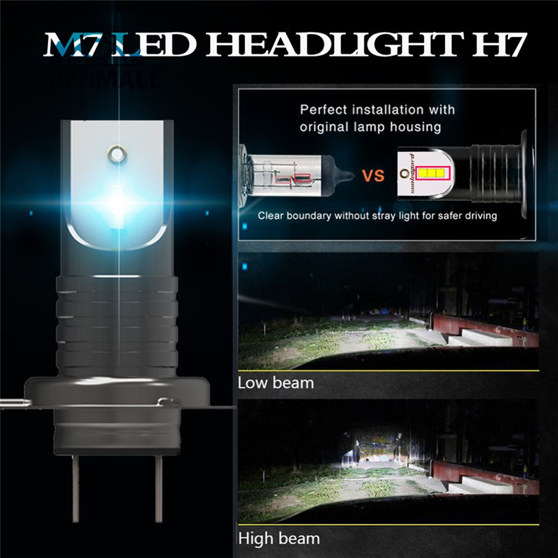 Đèn pha H7 LED 110W 6000k ánh sáng trắng cao cấp cho xe ô tô