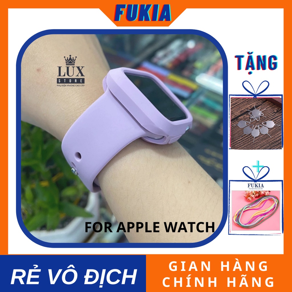 COMBO DÂY VÀ ỐP TÍM cho Apple Watch đồng Hồ Thông Minh iWatch 1/ 2/ 3/ 4/ 5/ 6/ SE Size 38mm 40mm 42mm 44mm