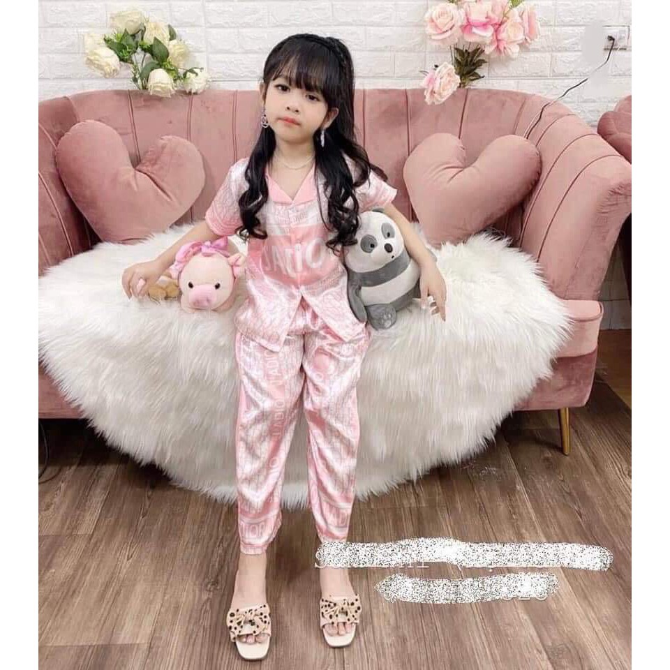 Pijama cho bé gái quần dài tay ngắn