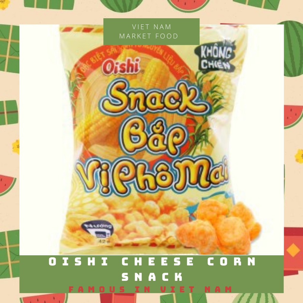 VIET NAM Oishi cheese corn snack( 42g) - Snack bắp vị phô mai oishi - Việt nam food