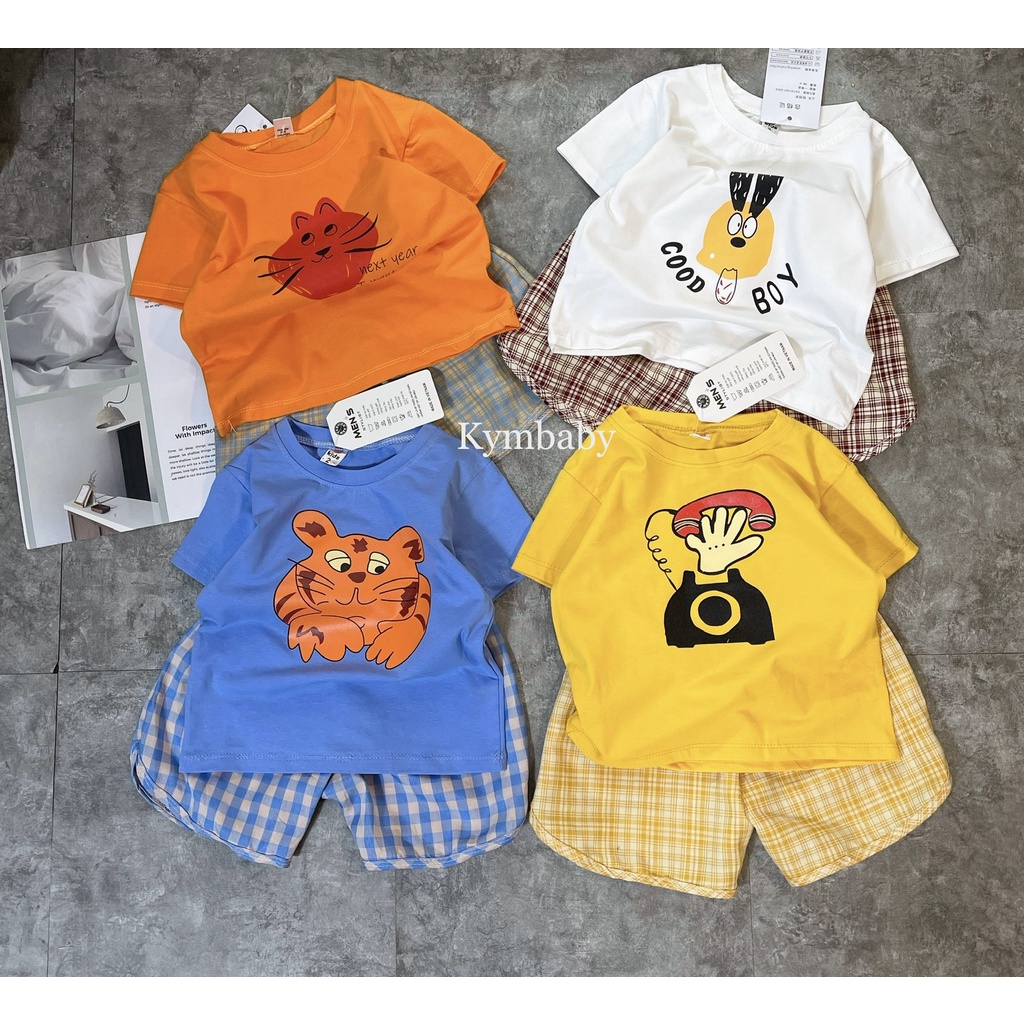 Set bộ thun cotton phối kẻ sọc cho bé S730 [Form nhỏ hơn 1 size]
