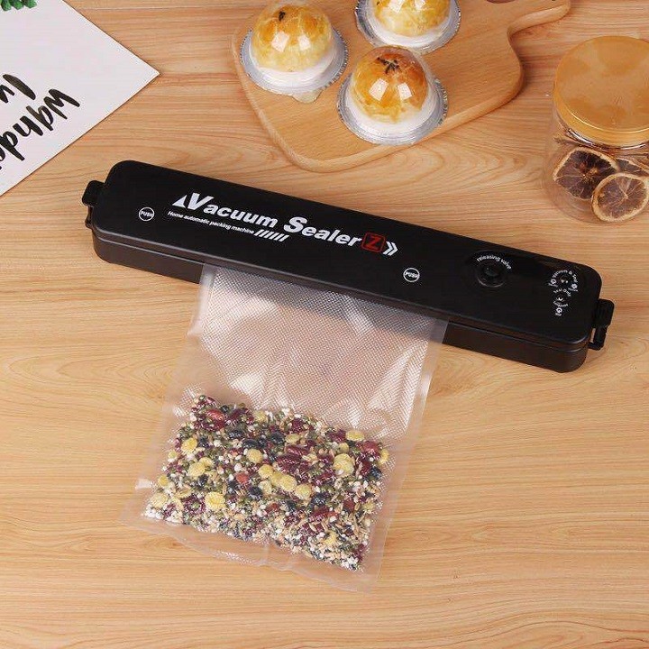 Máy Hút Chân Không Thực Phẩm Vacuum Sealer Cao Cấp Dùng Cho Gia Đình Giúp Bảo Quản Thực Phẩm Trong Tủ Lạnh - Tặng 10 Túi