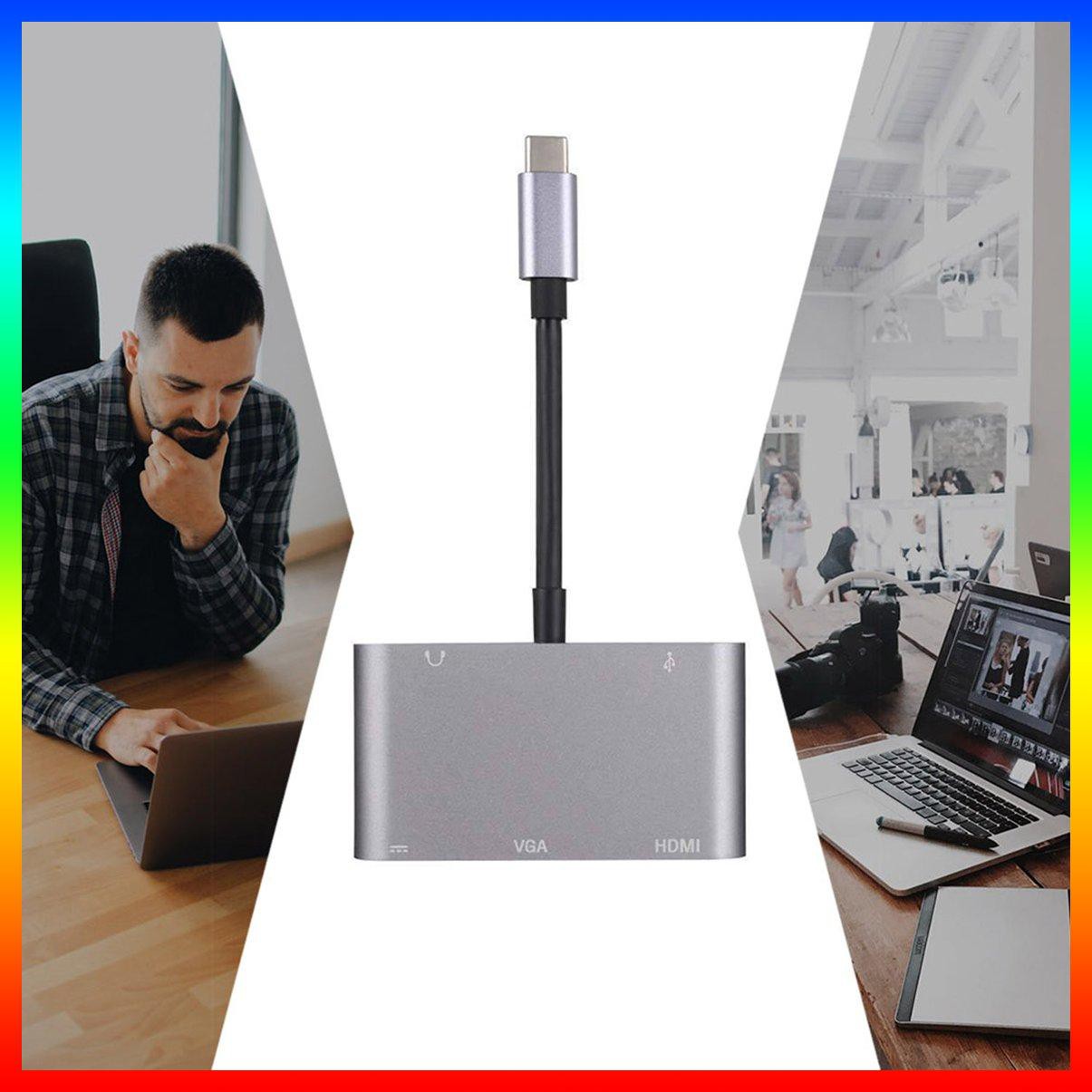 Bộ Chuyển Đổi Usb C Sang Hdmi Vga 4k Ifmeyasi 5 Trong 1 (Top1) Với Hdmi 1080p