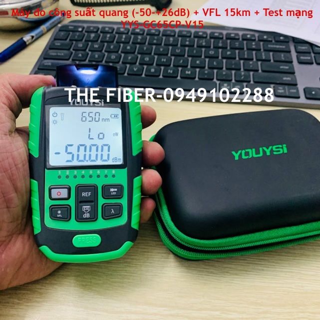 Máy đo công suất quang (-50-+26dB) + VFL 15km + Test mạng YYS-GC65CP-V15