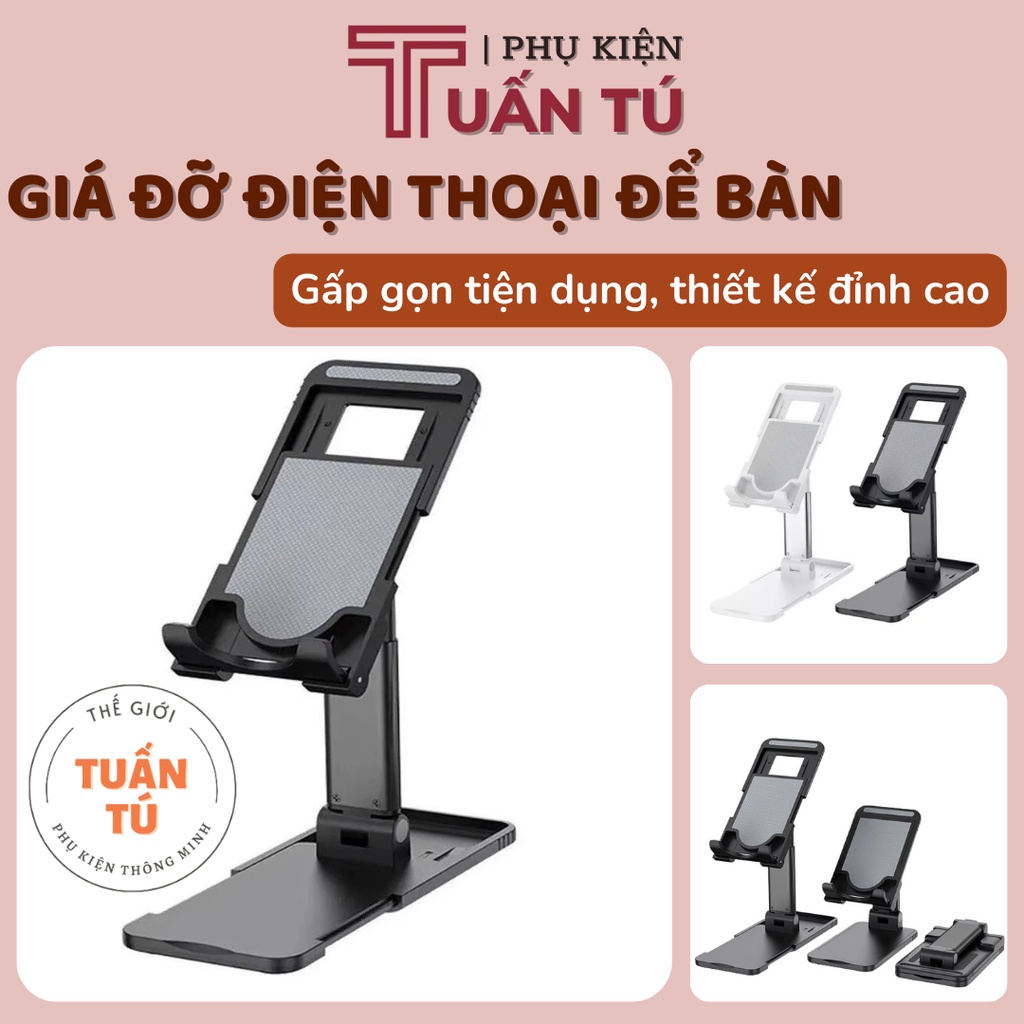 Giá đế đỡ điện thoại, máy tính bảng, ipad để bàn đa năng gấp gọn xoay linh hoạt