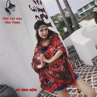 Khăn thổ cẩm họa tiết boho Đỏ 140k (ẢNH THẬT)