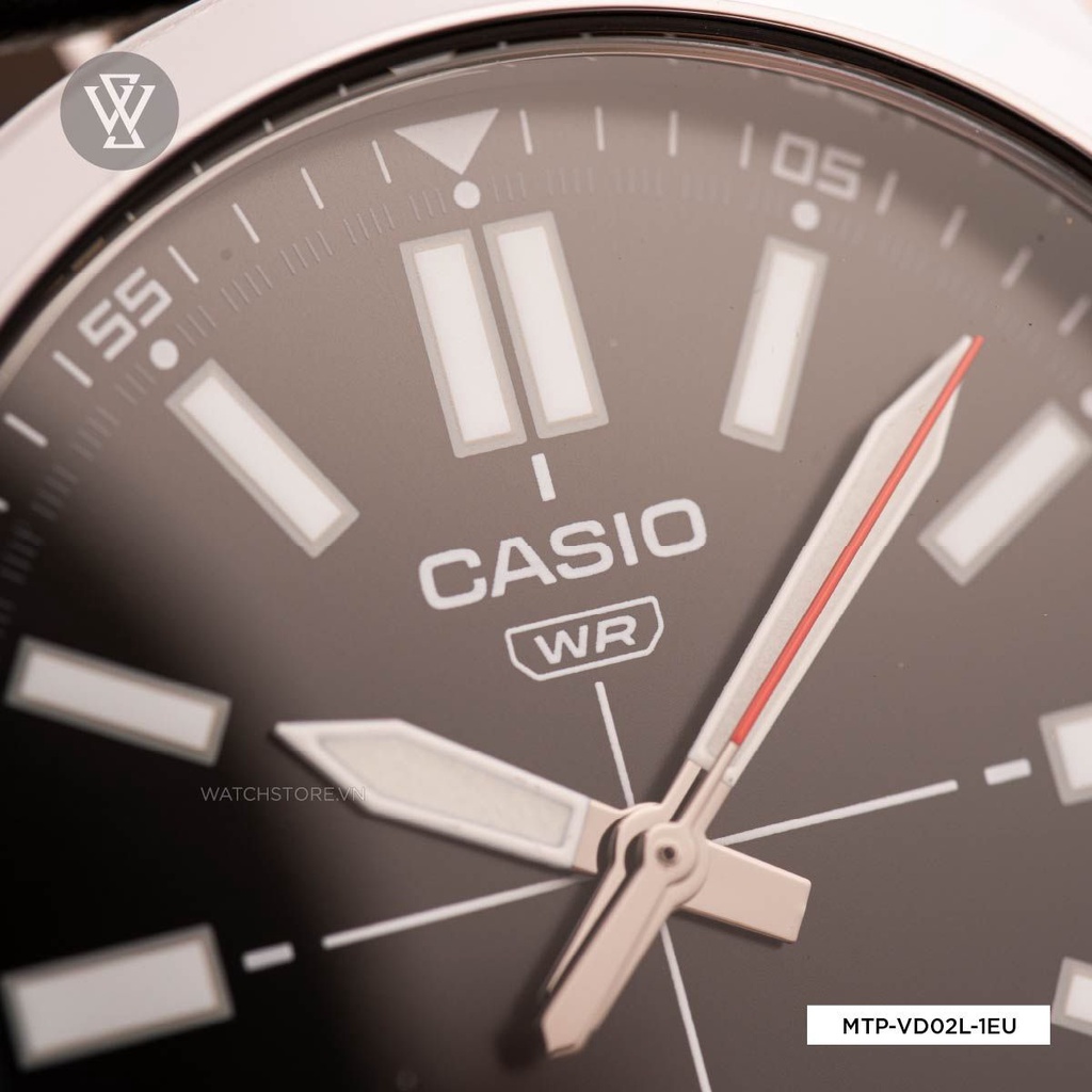 Đồng Hồ Quartz Nam Casio WATCHSTORE MTP-VD02L-1EUDF Mặt Kính Khoáng 41mm, Dây Da Đen Phong Cách Hiện Đại, Sang Trọng