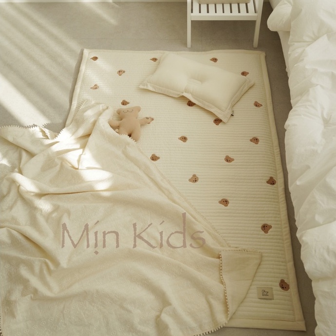 Nệm Gấu Quilting Lót Cũi Cao Cấp Cho Bé 60 x 120 cm - Mịn Kids