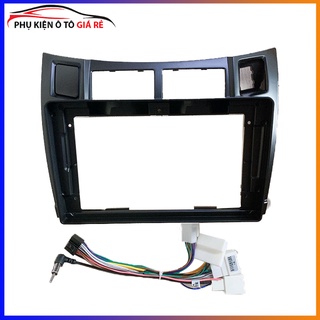 Mặt dưỡng kèm dây nguồn zin lắp màn hình android 9 inch cho xe toyota yaris