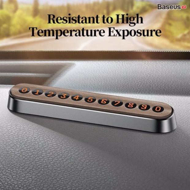 Bảng số điện thoại trên ô tô Baseus Wood Texture Temporary Parking Number Plate