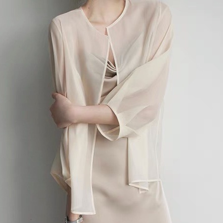 Áo sơ mi mỏng khoác ngoài, áo chất liệu tơ Nhật cao cấp A15