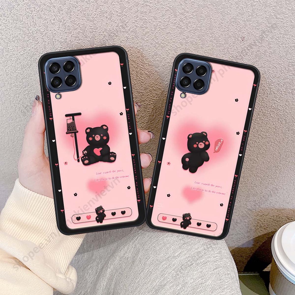 Ốp lưng Samsung M33 - M53 in hình mèo đen, thỏ trắng siêu cute đáng yêu