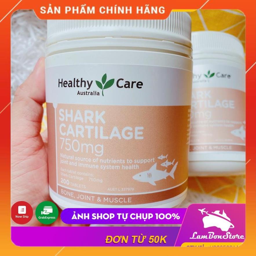 Sụn Vi Cá Mập Healthy Care Shark Cartilage 750mg hỗ trợ xương khớp - Úc shopnguyenanh88