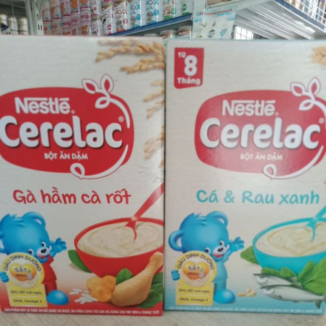 Bột ăn dặm gà hầm cà rốt, cá và rau xanh