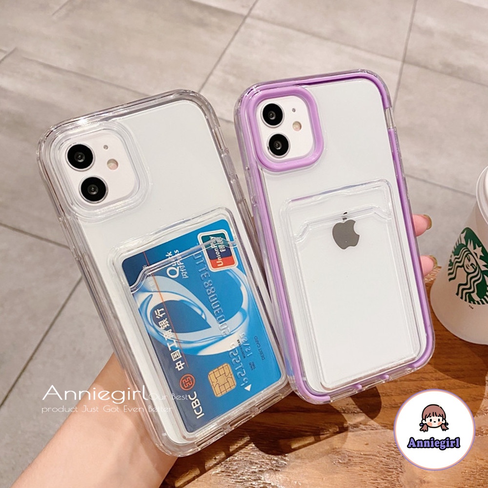 Ốp điện thoại tpu chống sốc có ngăn đựng thẻ tiện lợi cho iPhone 13 12 11 Pro Max X Xs Max Xr 8 7 Plus | BigBuy360 - bigbuy360.vn