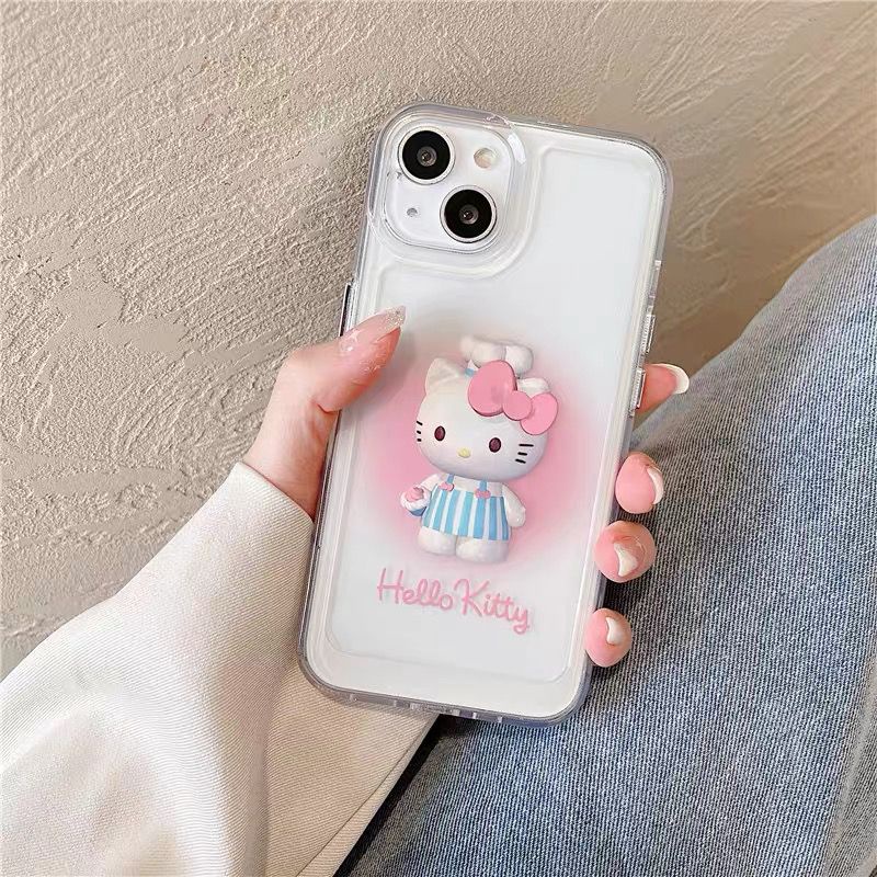 Ốp Điện Thoại HELLO KITTY Cạnh Mềm Chống Sốc Chống Rơi Cho iPhone 11 13 12 X XS Pro Max XR 12 13 Mini