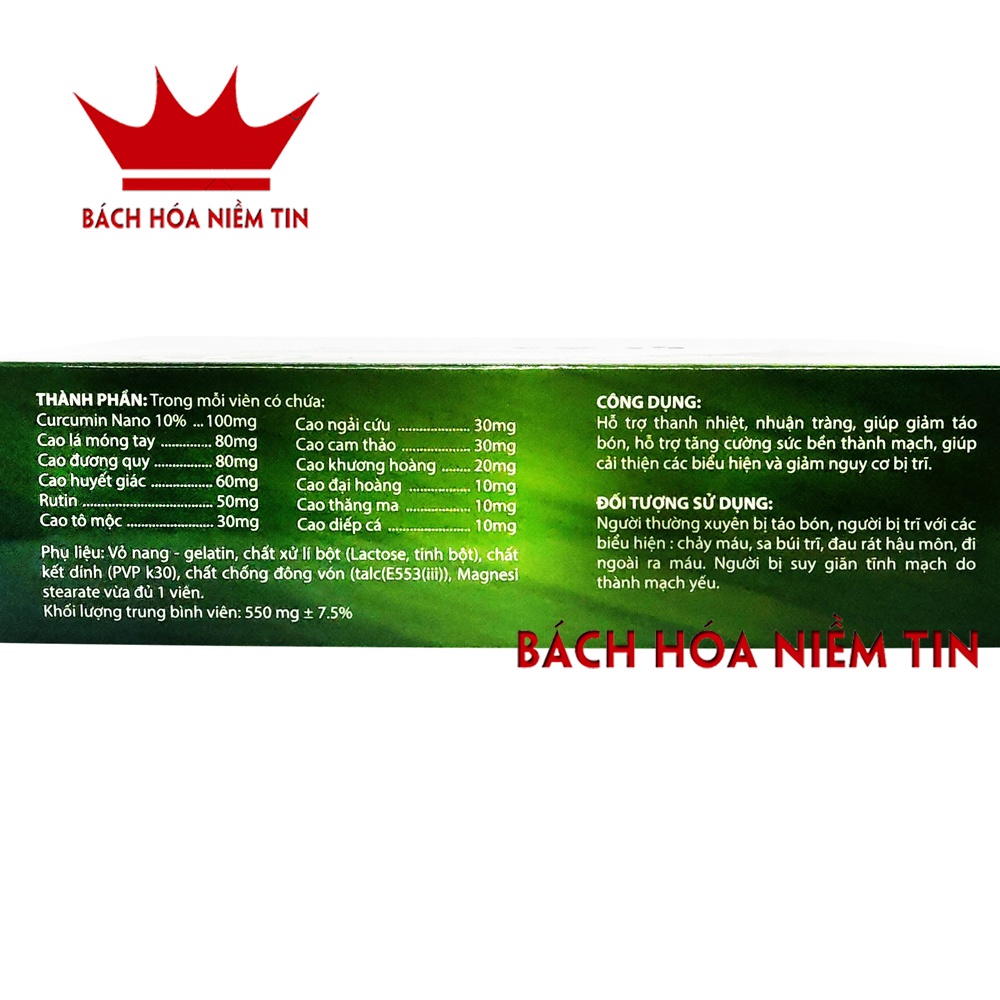 Viên uống tiêu Trĩ - Trigeston hỗ trợ thanh nhiệt , nhuận tràng, giảm táo bón, giảm trĩ và các triệu chứng bị trĩ