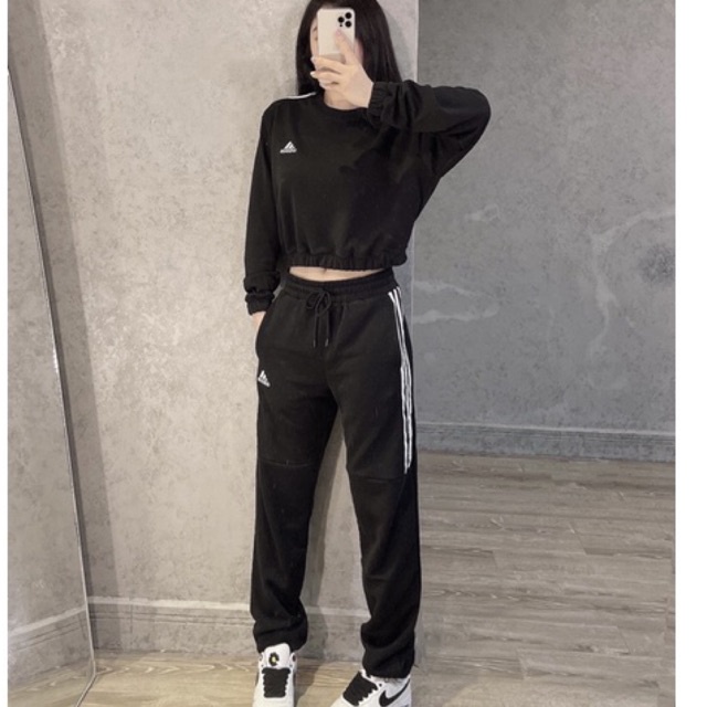 Bộ Adidas nữ nỉ 2021