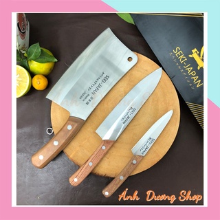 Dao bếp bộ dao 3 dao nhà bếp là từ thép trắng không gỉ Seki Nhật nội địa sắc bén