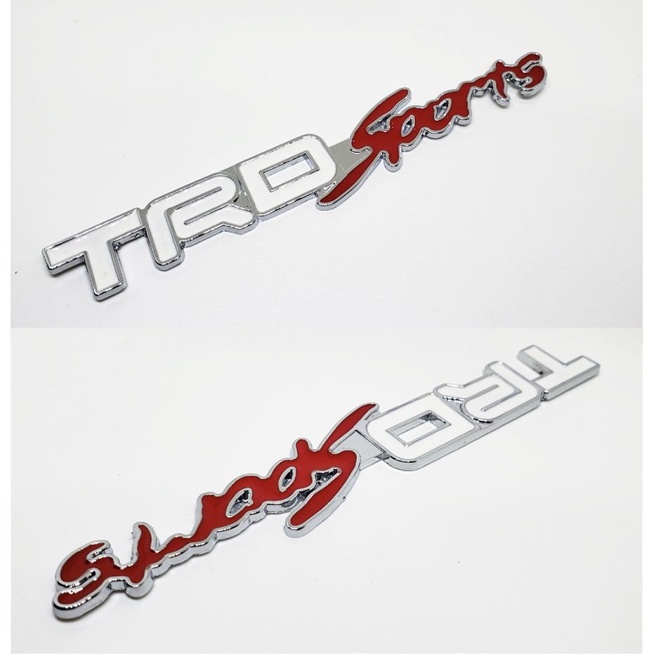 BỘ 2 TEM KIM LOẠI CHỬ TRD SPORT CHO XE OTO