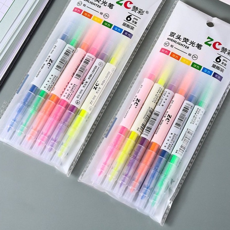 Set 6 bút dạ đánh dấu 6 màu sắc sáng tạo tiện lợi - #butda