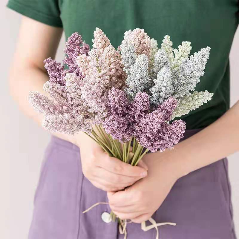 Bộ 6 Bông Hoa Lúa Mạch Nhân Tạo Dùng Trang Trí Phòng Khách / Phòng Ngủ / Tiệc Cưới