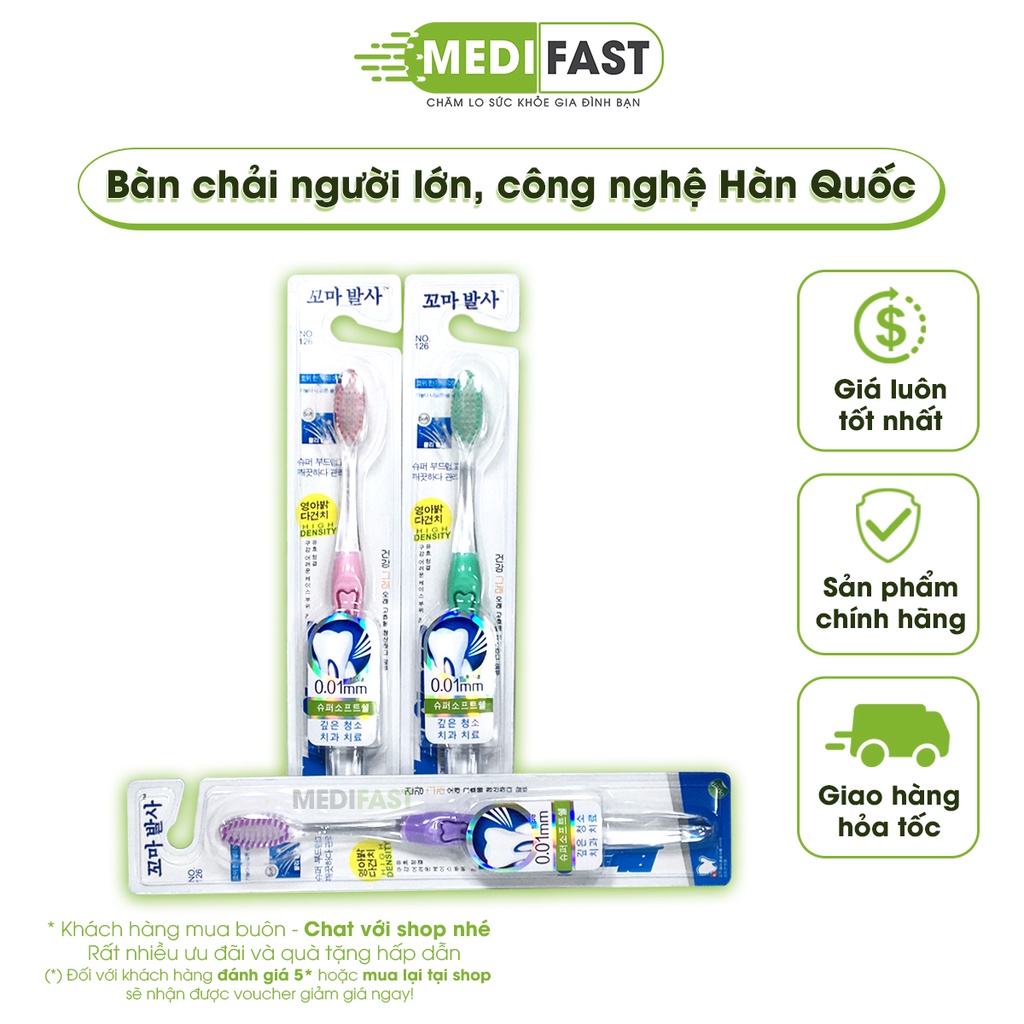 Bàn chải đánh răng cho người lớn - Nhập khẩu từ Hàn Quốc, chăm sóc răng miệng, bảo vệ nướu răng