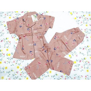 bộ lụa satin quần dài áo cộc