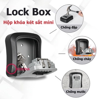 Lock Box hộp khóa két sắt mini 4 mã đựng Chìa khóa Thẻ Vật dụng cho Homestay Văn phòng Chung cư Airbnb Nhà