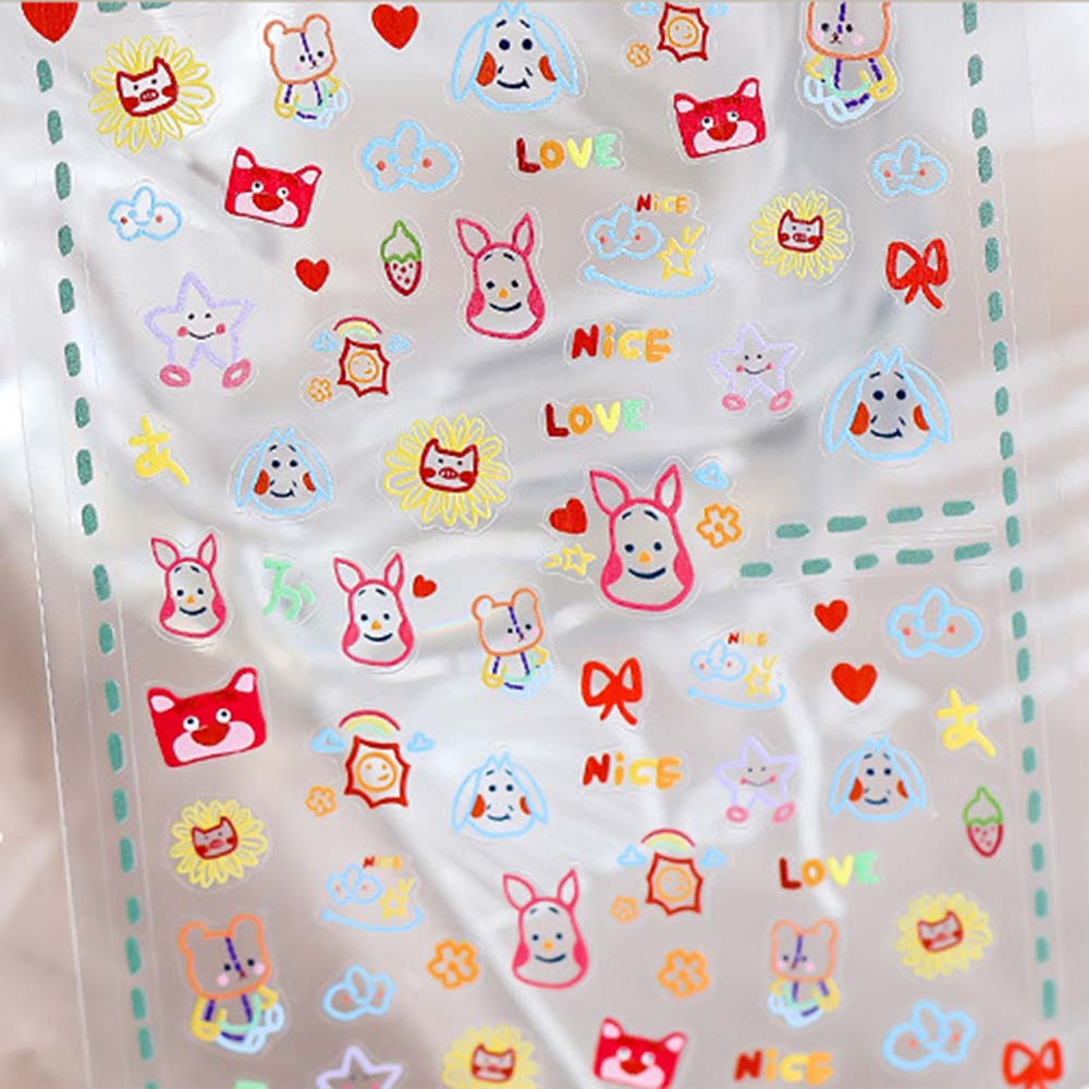 [Hàng mới về] Nhãn dán móng tay họa tiết hoạt hình 5D siêu mỏng nhiều kiểu khác nhau