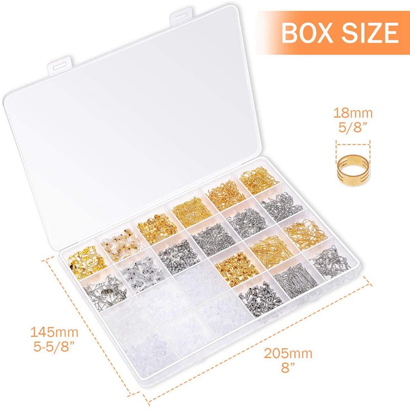 High Quality 2480Pcs Earring Making Kit with Earring Hooks, for Jewelry Making VNGB
