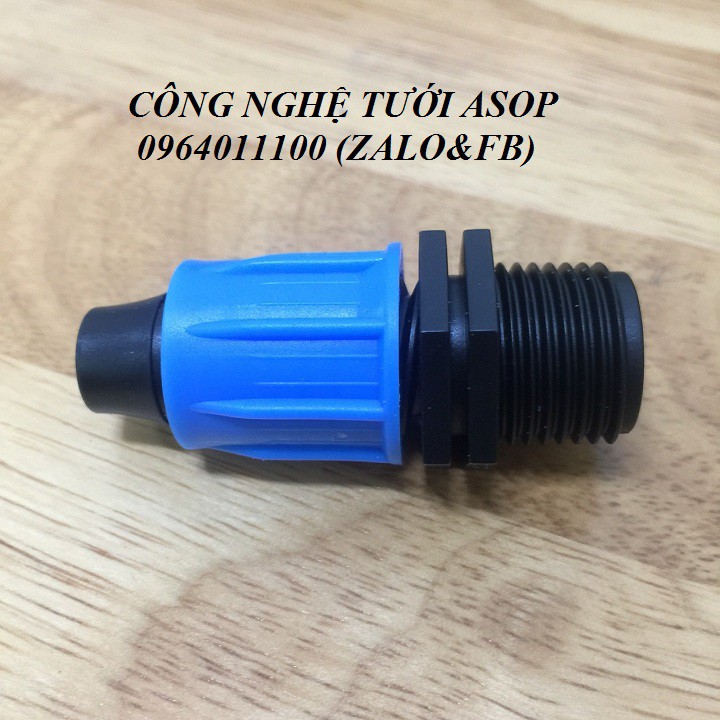 10 ĐẦU NỐI ỐNG 16MM VẶN XANH DƯƠNG REN NGOÀI 27MM