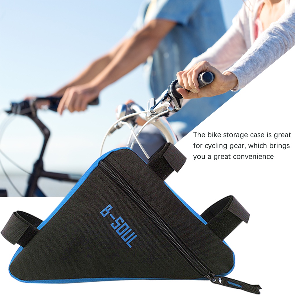 [Global] Bike Storage Bag Frame Pouch Oxford Cloth Zipper Triangular Storage Pannier Cycling Accessory
