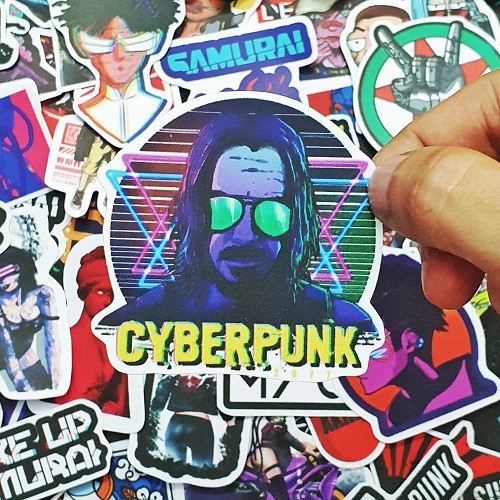 Bộ hình dán game Cyberpunk 2077 sticker pvc chống nước cao cấp, không bay màu - Owl Sticker