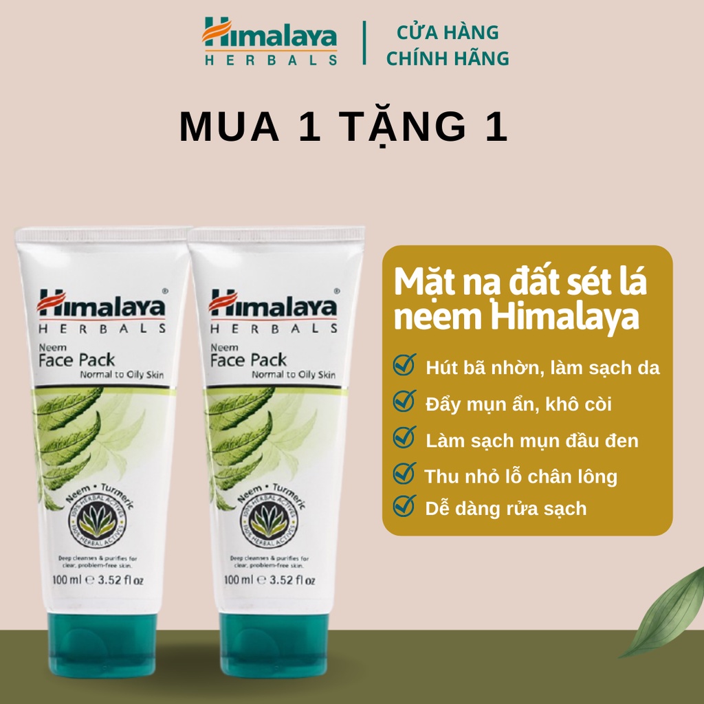 Mặt nạ đất sét giảm mụn mờ thâm chiết xuất lá neem Himalaya Neem Face Pack 100ml