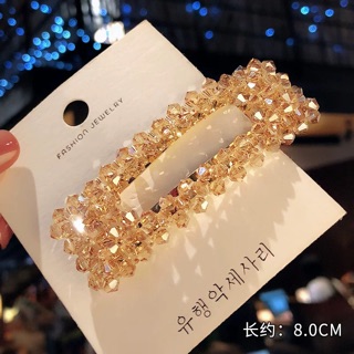 Kẹp sườn mái tóc vuông pha lê kiểu Hàn