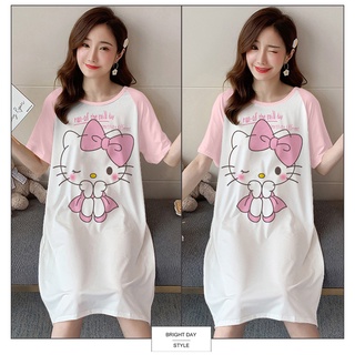 Váy đầm dáng suông mặc ở nhà hình Hello Kitty
