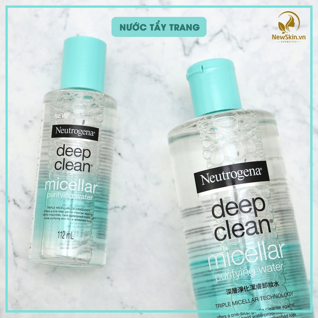 Nước tẩy trang thanh lọc và làm sạch sâu Neutrogena Deep Clean micellar purifying water (112ml-400ml)