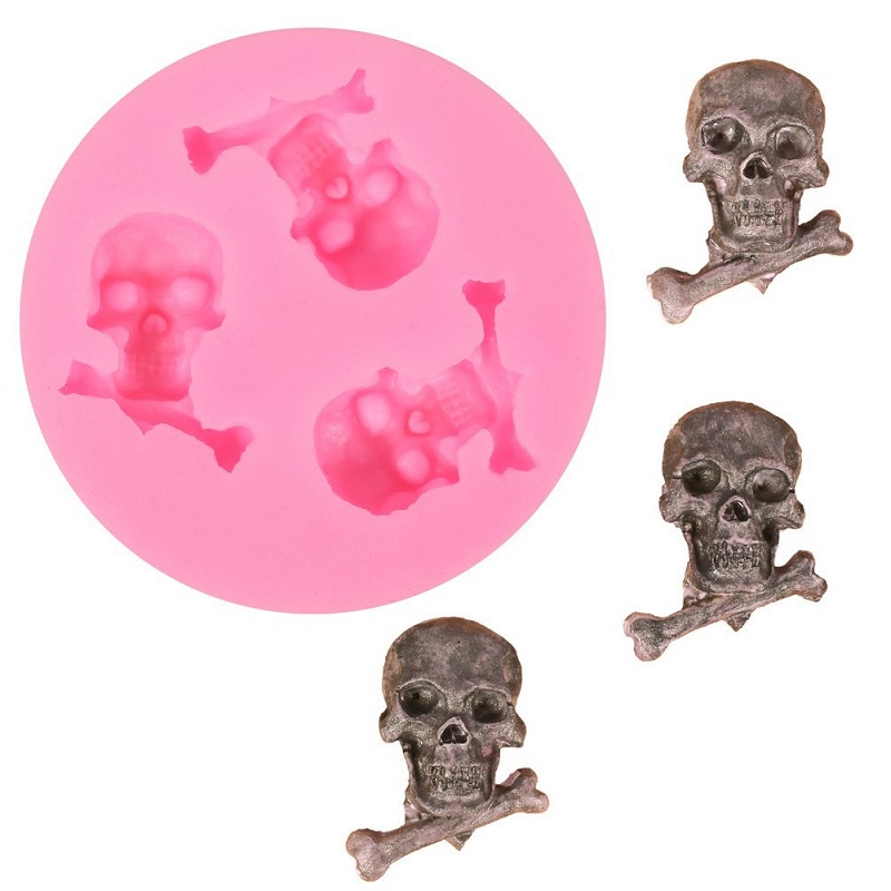Khuôn Silicone Làm Bánh/Kẹo/Sô Cô La Hình Đầu Lâu 3D DIY