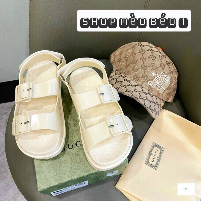 Sandal gc quai ngang đế bằng fullbox